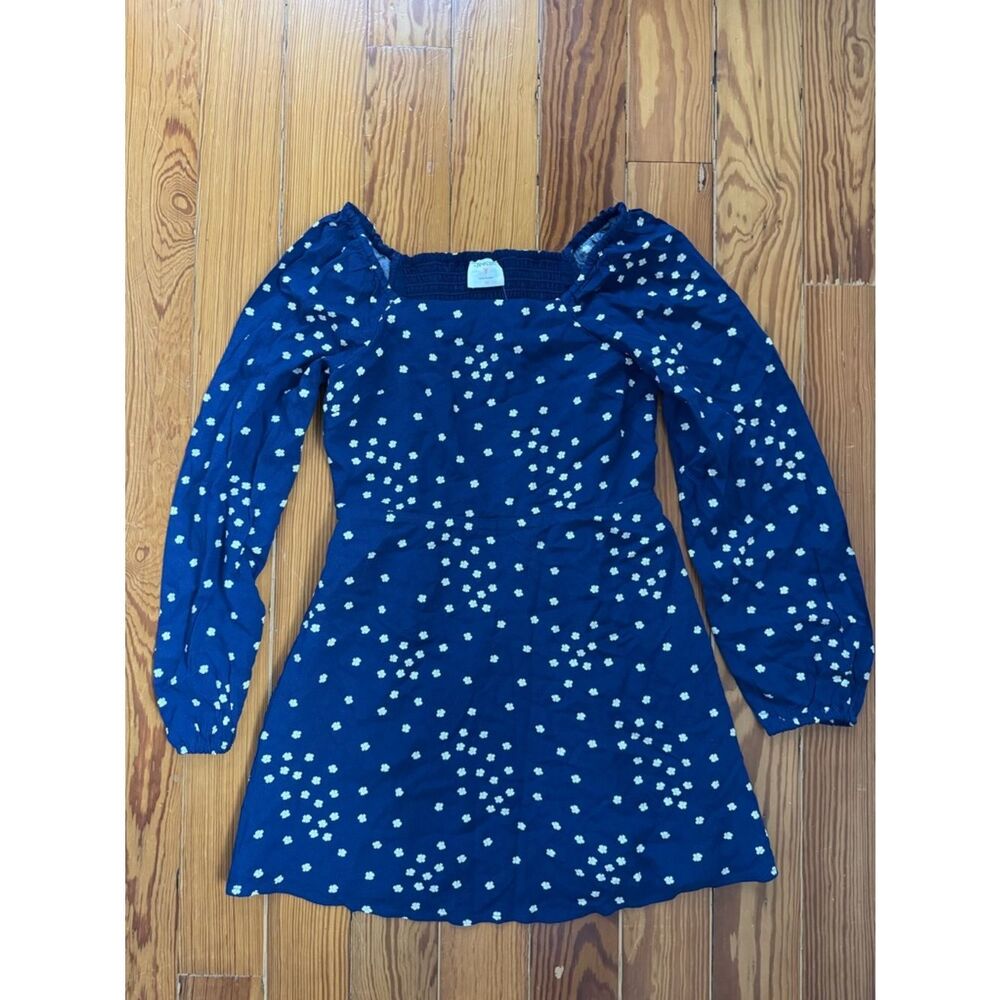 NWT Crewcuts Girls' Navy Blue Floral Long-Sleeve Dress